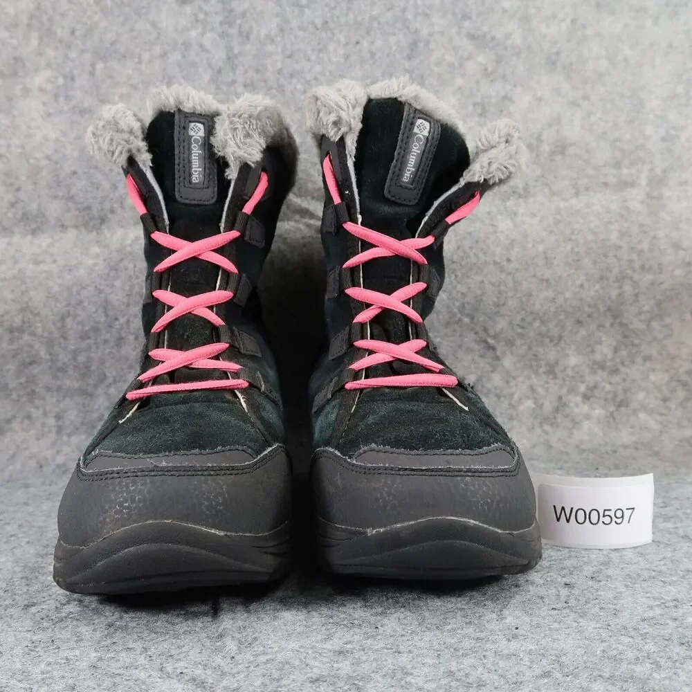Columbia Shoes Kids 6 Boots Winter Snow Ice Maiden Leather Quilted Waterproof